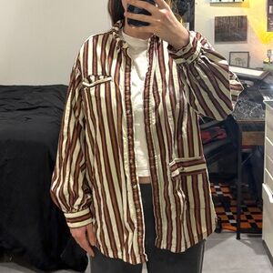 Size small corduroy striped button up